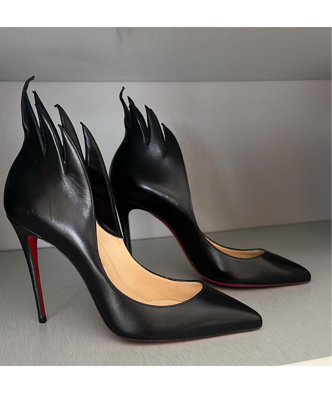 CHRISTIAN LOUBOUTIN Черные кожаные туфли, фото 5