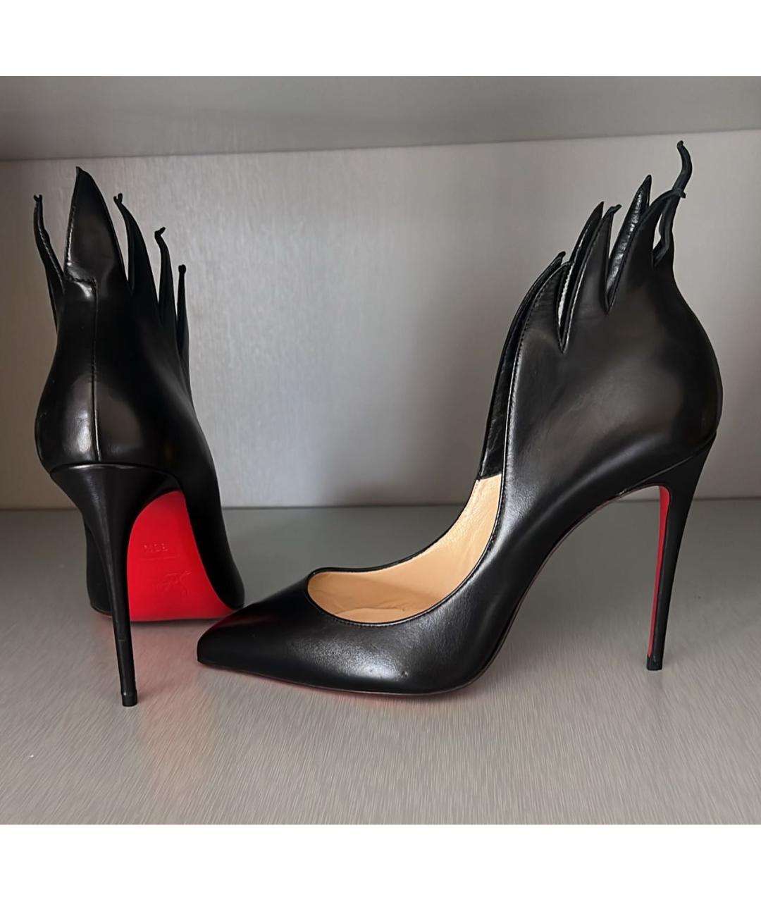 CHRISTIAN LOUBOUTIN Черные кожаные туфли, фото 3