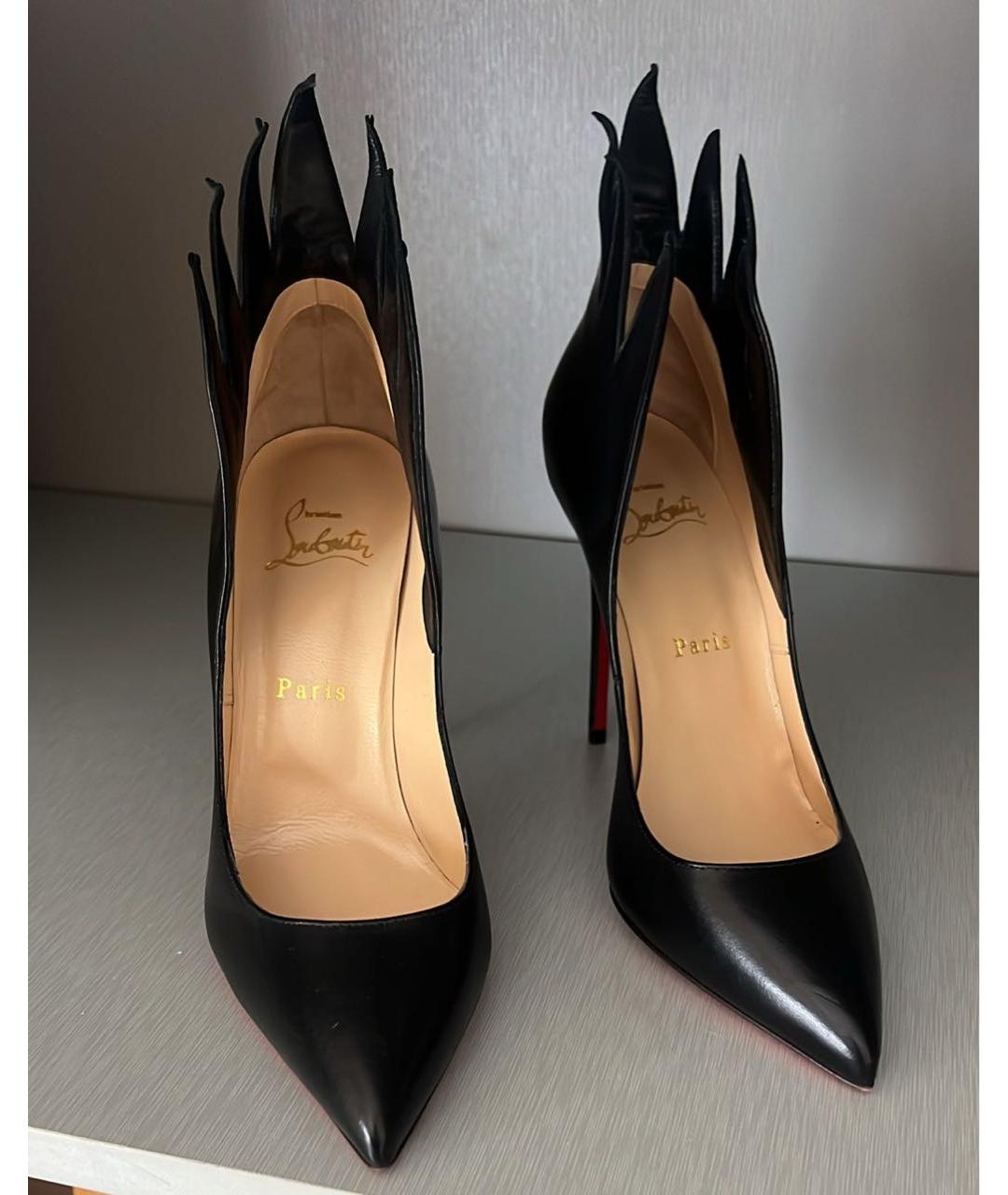 CHRISTIAN LOUBOUTIN Черные кожаные туфли, фото 2