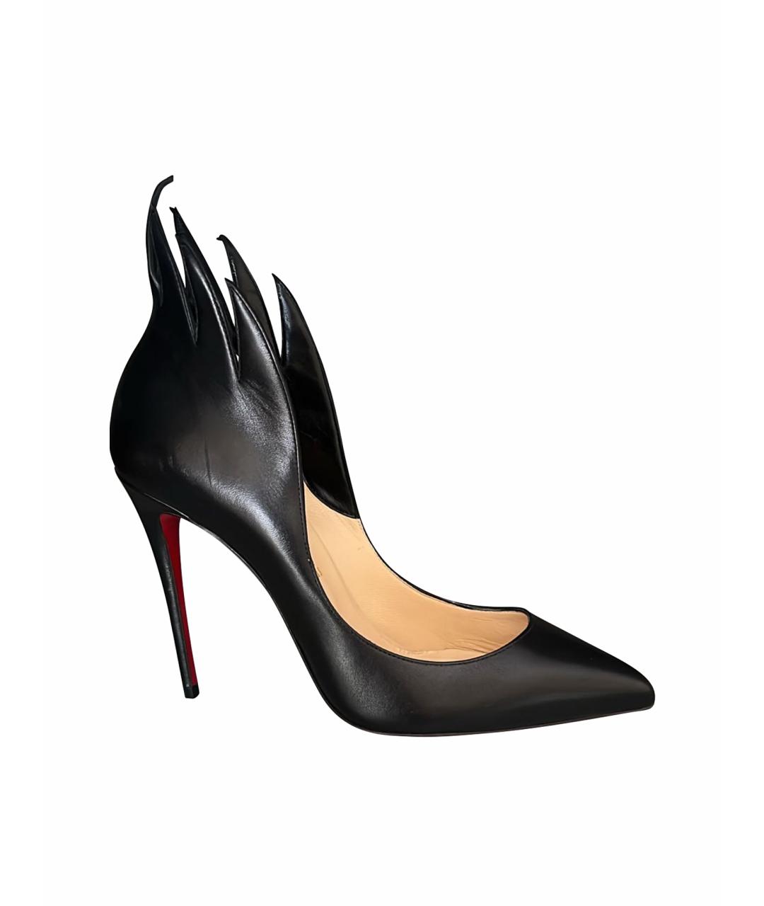 CHRISTIAN LOUBOUTIN Черные кожаные туфли, фото 1