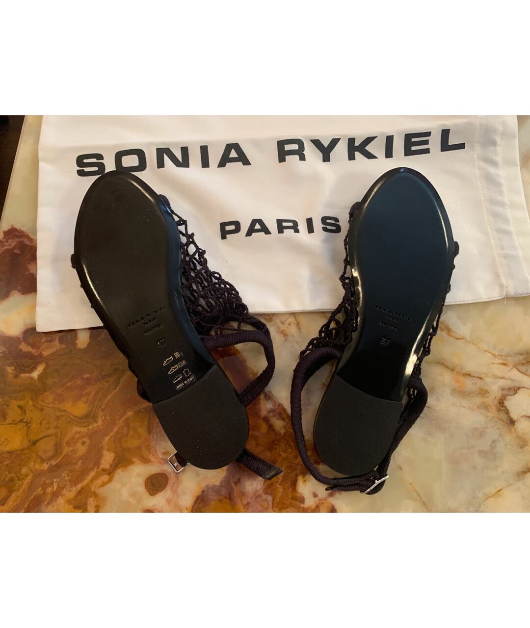 SONIA RYKIEL Черные текстильные сандалии, фото 5