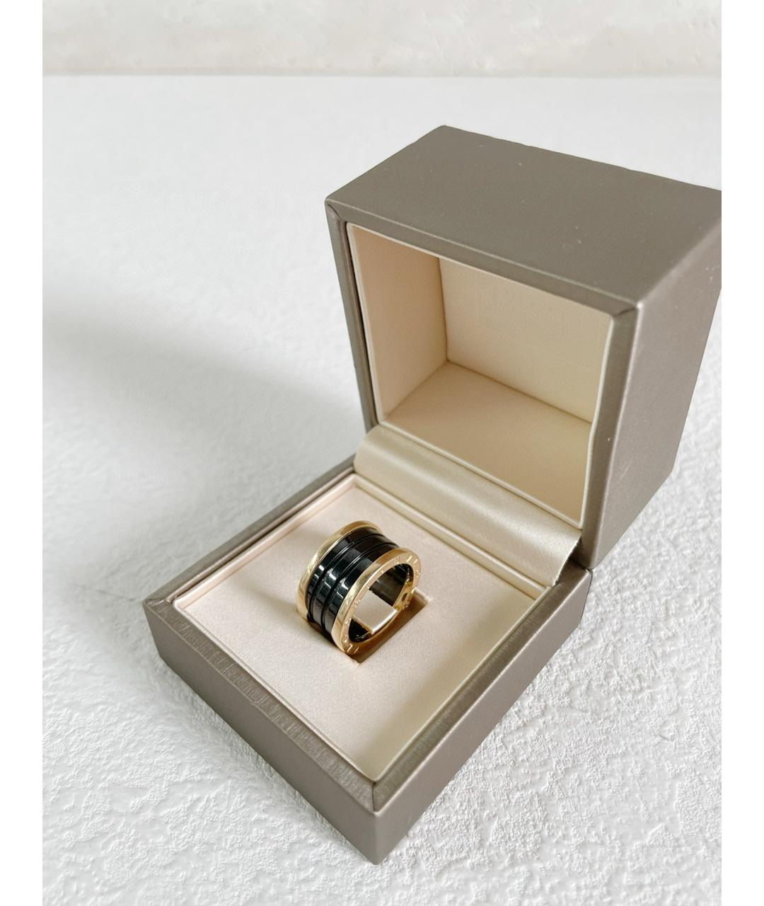 BVLGARI Черное кольцо из розового золота, фото 4