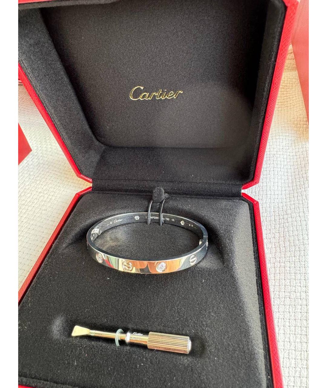 CARTIER Белый браслет из белого золота, фото 3