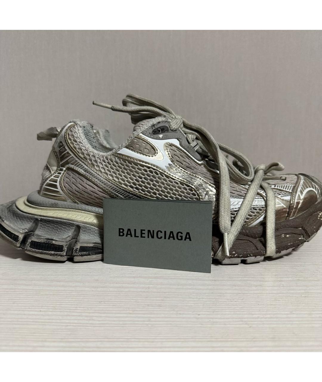 BALENCIAGA Серые текстильные низкие кроссовки / кеды, фото 7