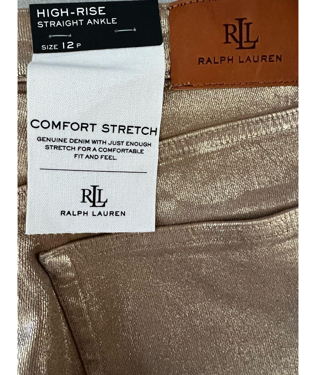 RALPH LAUREN Золотые прямые джинсы, фото 4