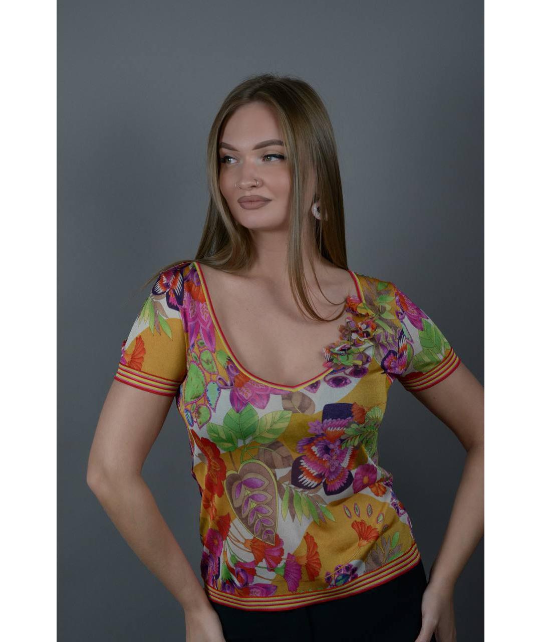 VALENTINO Мульти шелковая блузы, фото 5