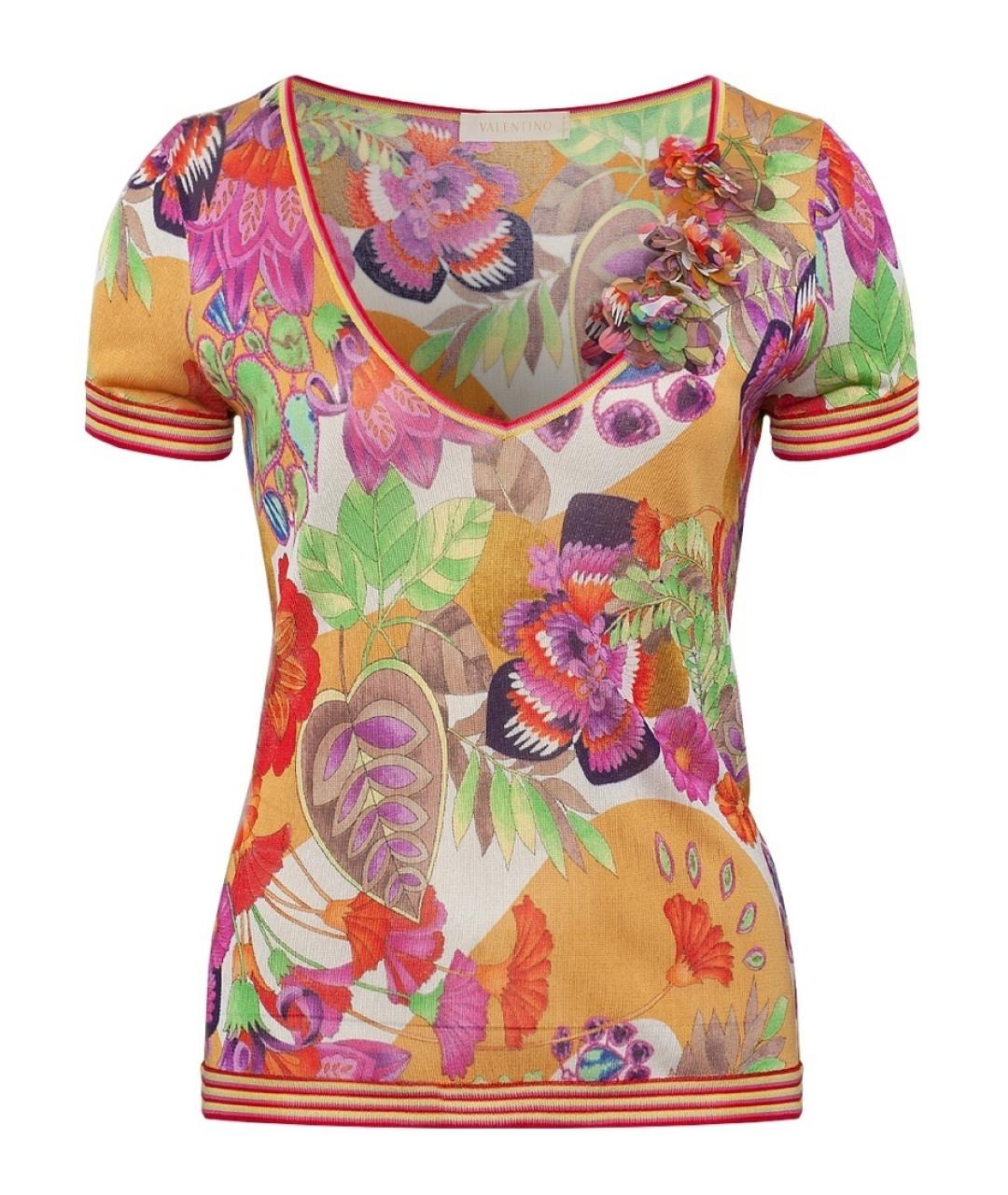 VALENTINO Мульти шелковая блузы, фото 7