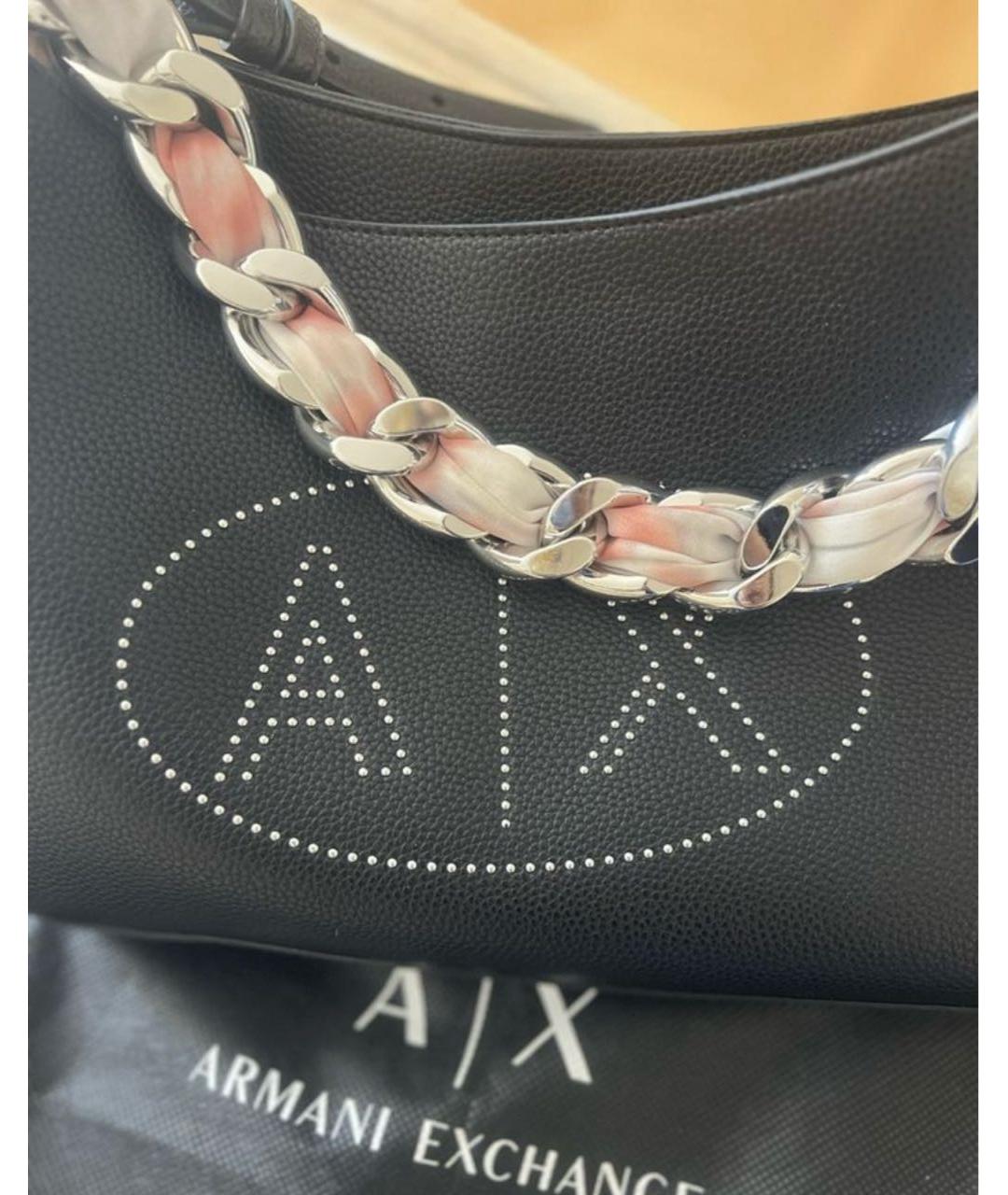 ARMANI EXCHANGE Черная сумка через плечо из искусственной кожи, фото 2