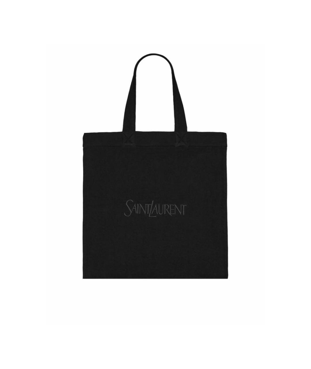 SAINT LAURENT Черная тканевая сумка тоут, фото 5