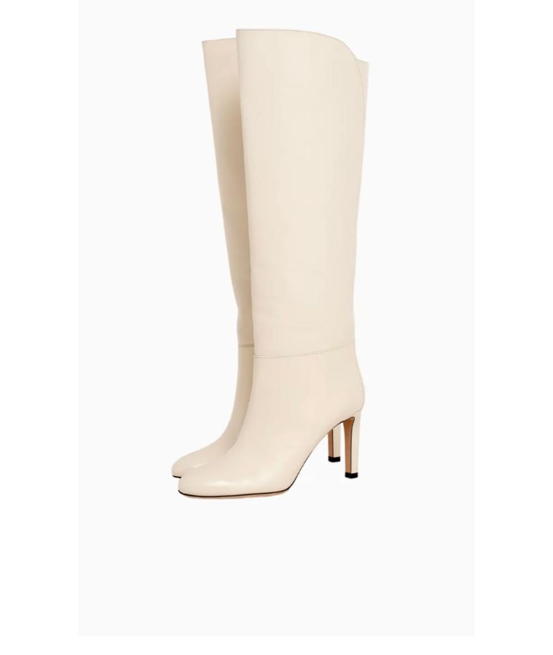 JIMMY CHOO Белые кожаные сапоги, фото 3