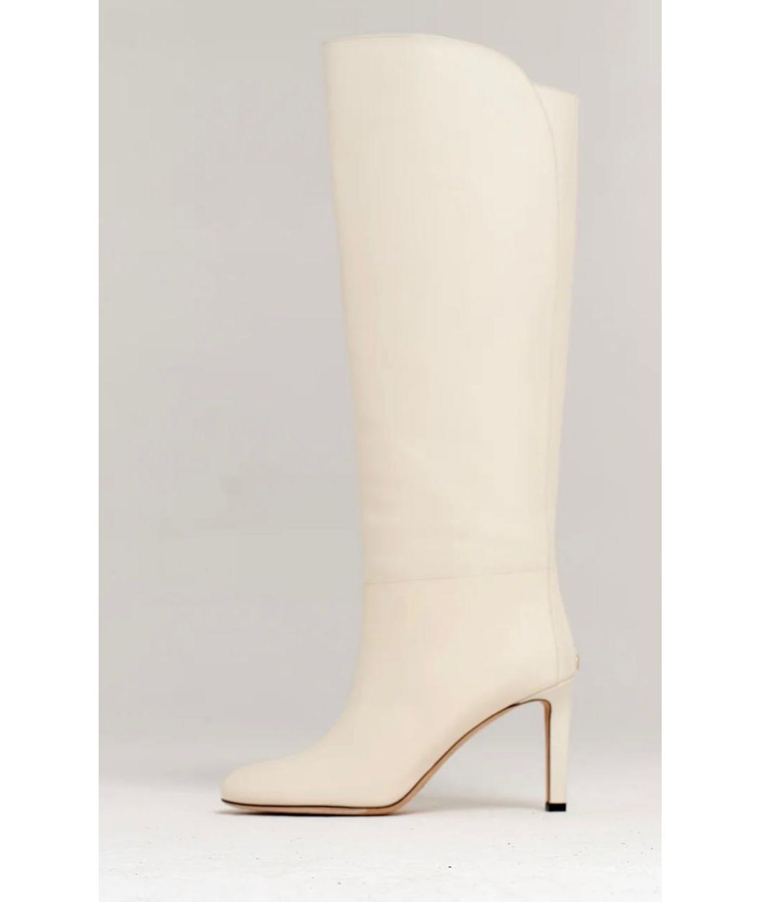 JIMMY CHOO Белые кожаные сапоги, фото 8