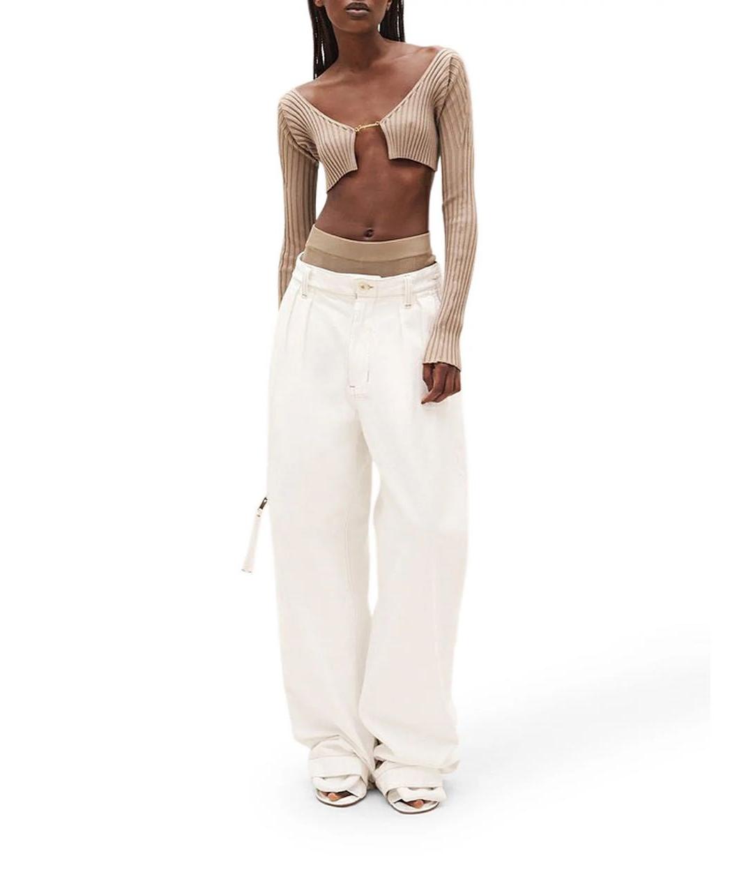 JACQUEMUS Бежевый вискозный кардиган, фото 6