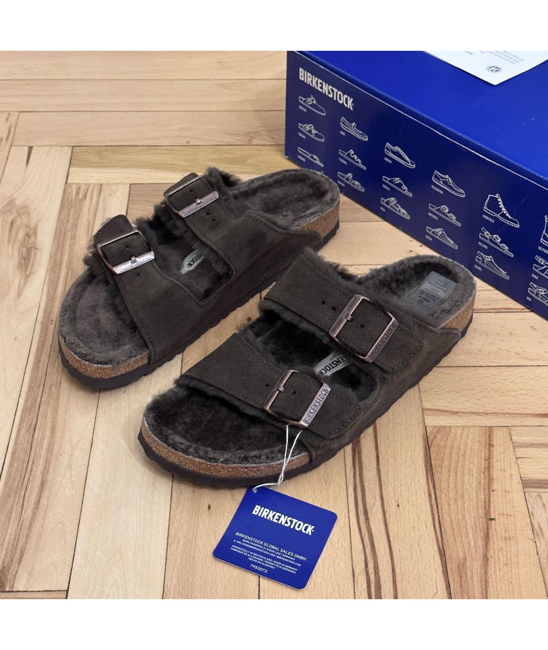 BIRKENSTOCK Коричневые замшевые сандалии, фото 5