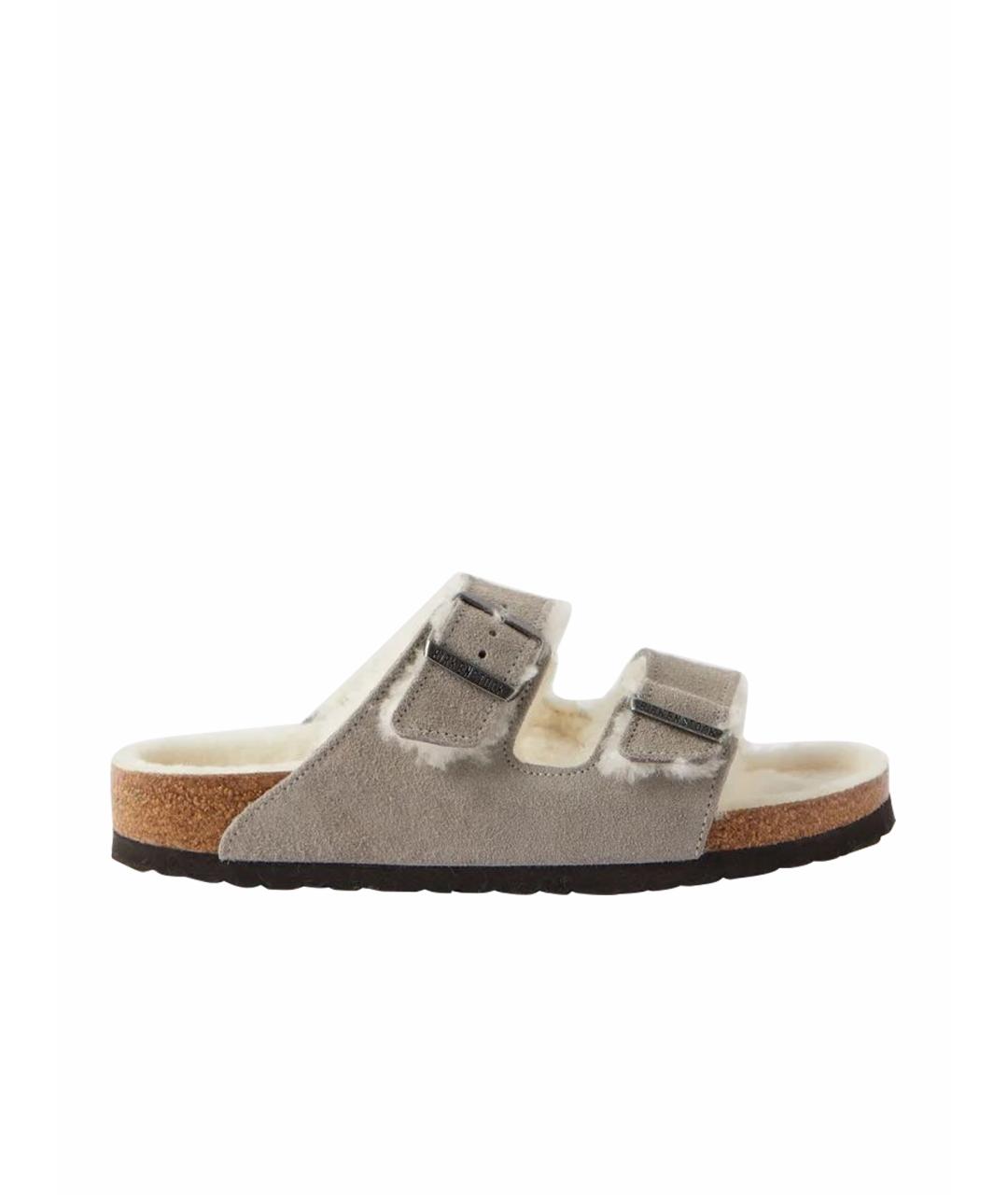 BIRKENSTOCK Серые замшевые сандалии, фото 1