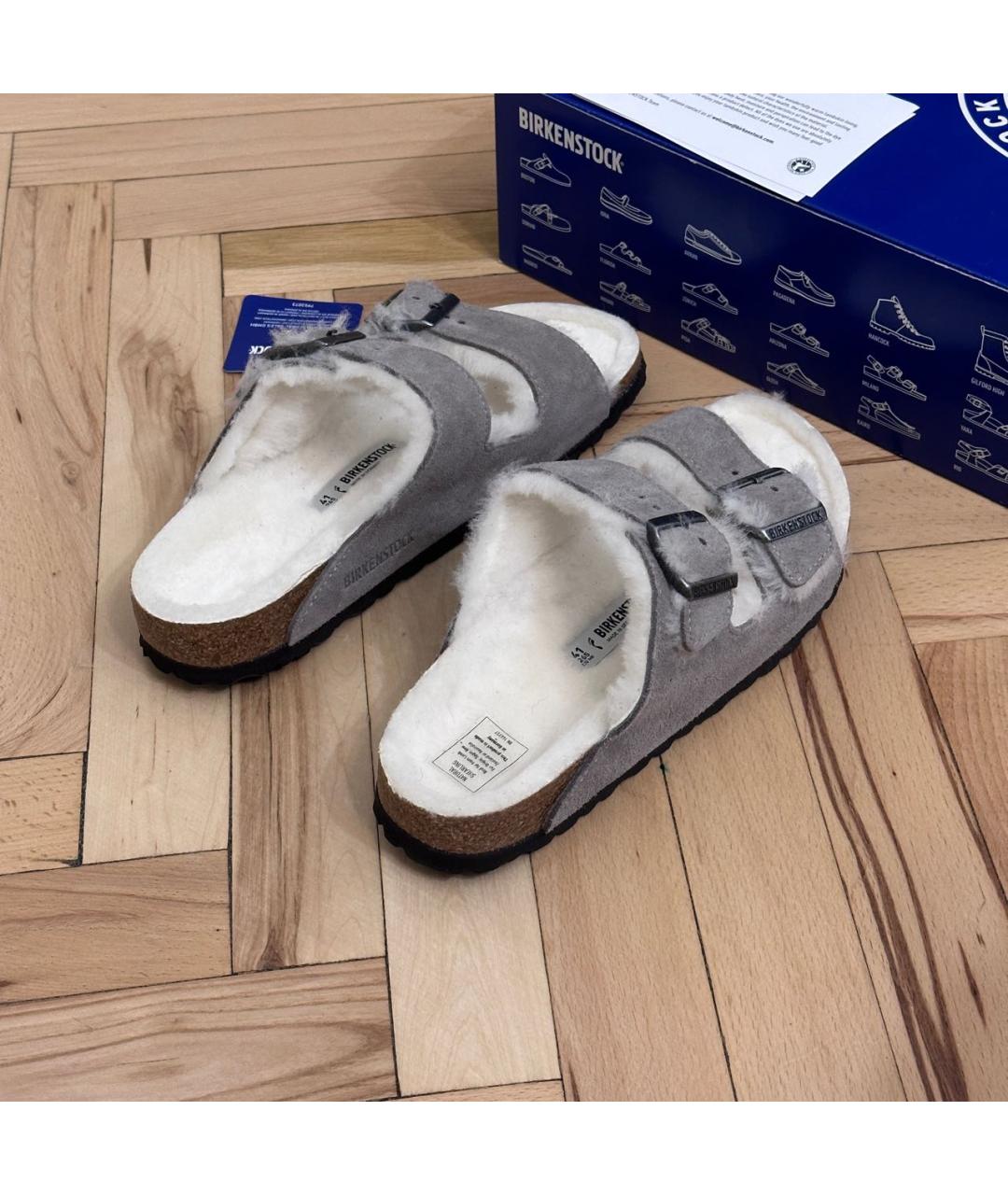 BIRKENSTOCK Серые замшевые сандалии, фото 6