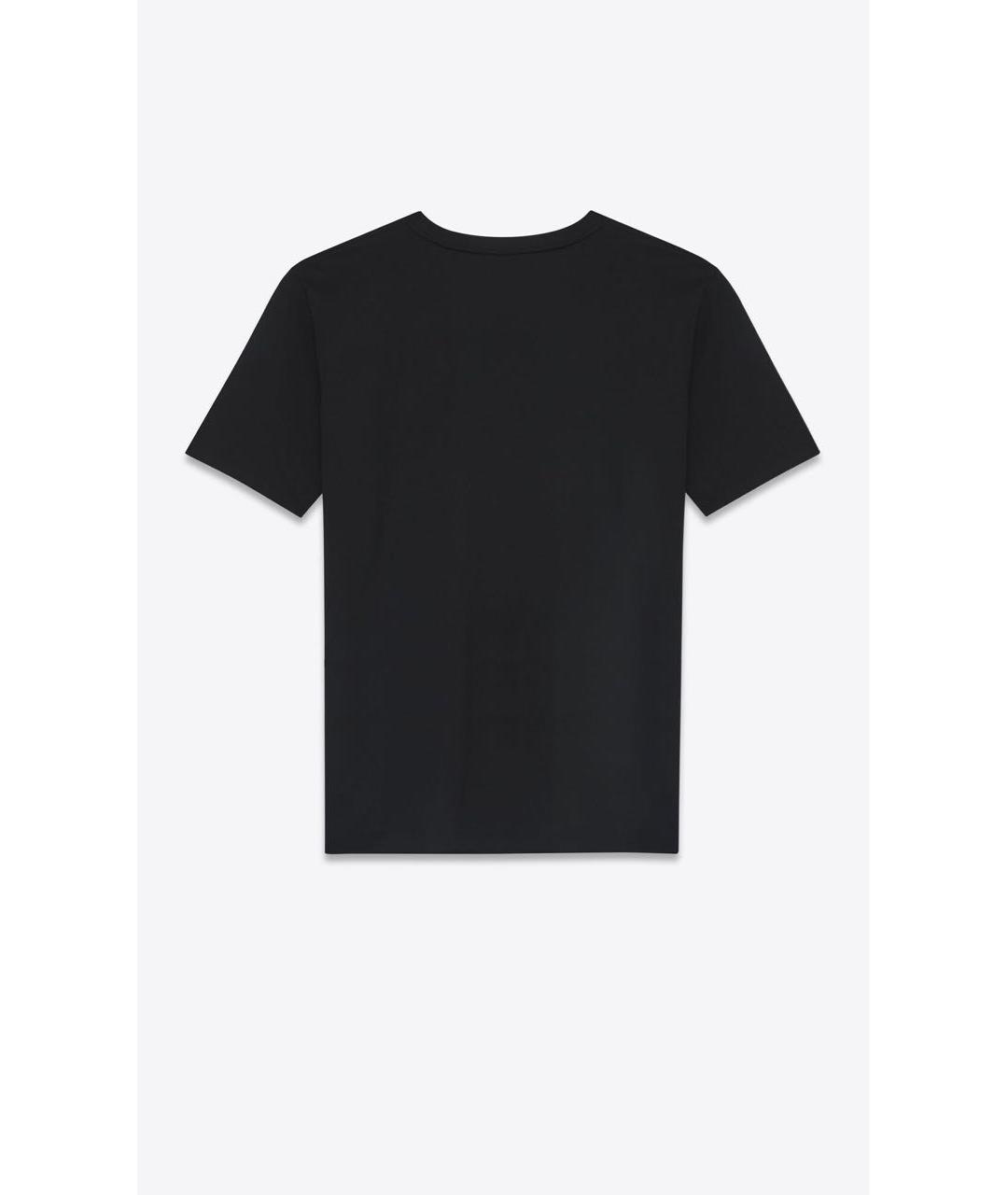 SAINT LAURENT Черная хлопковая футболка, фото 2