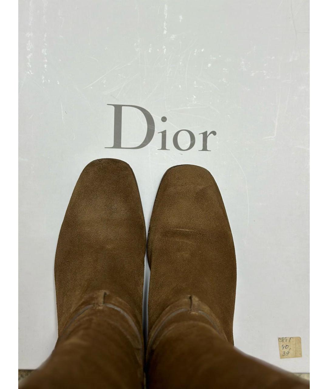 CHRISTIAN DIOR Коричневые замшевые сапоги, фото 3
