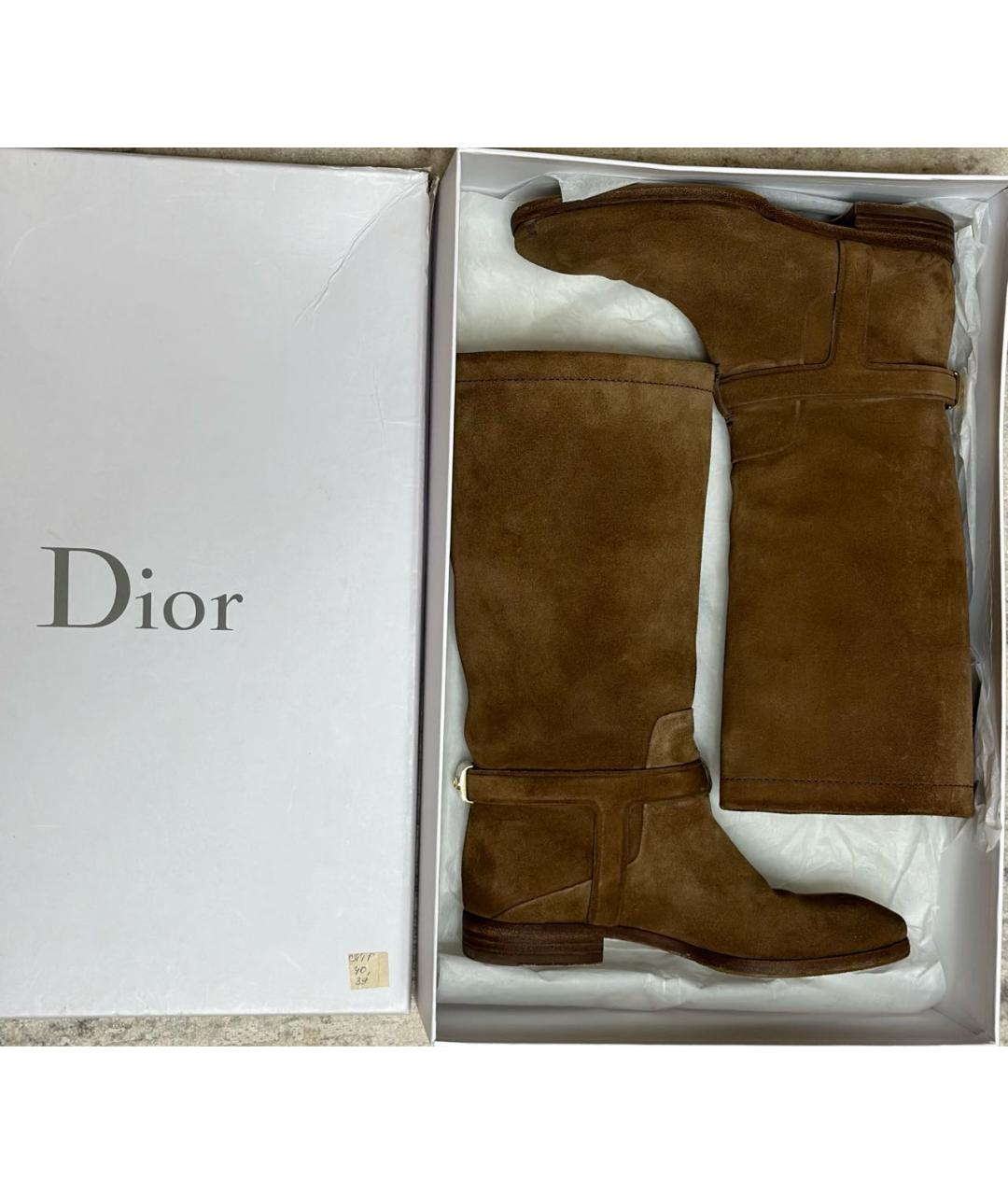 CHRISTIAN DIOR Коричневые замшевые сапоги, фото 6