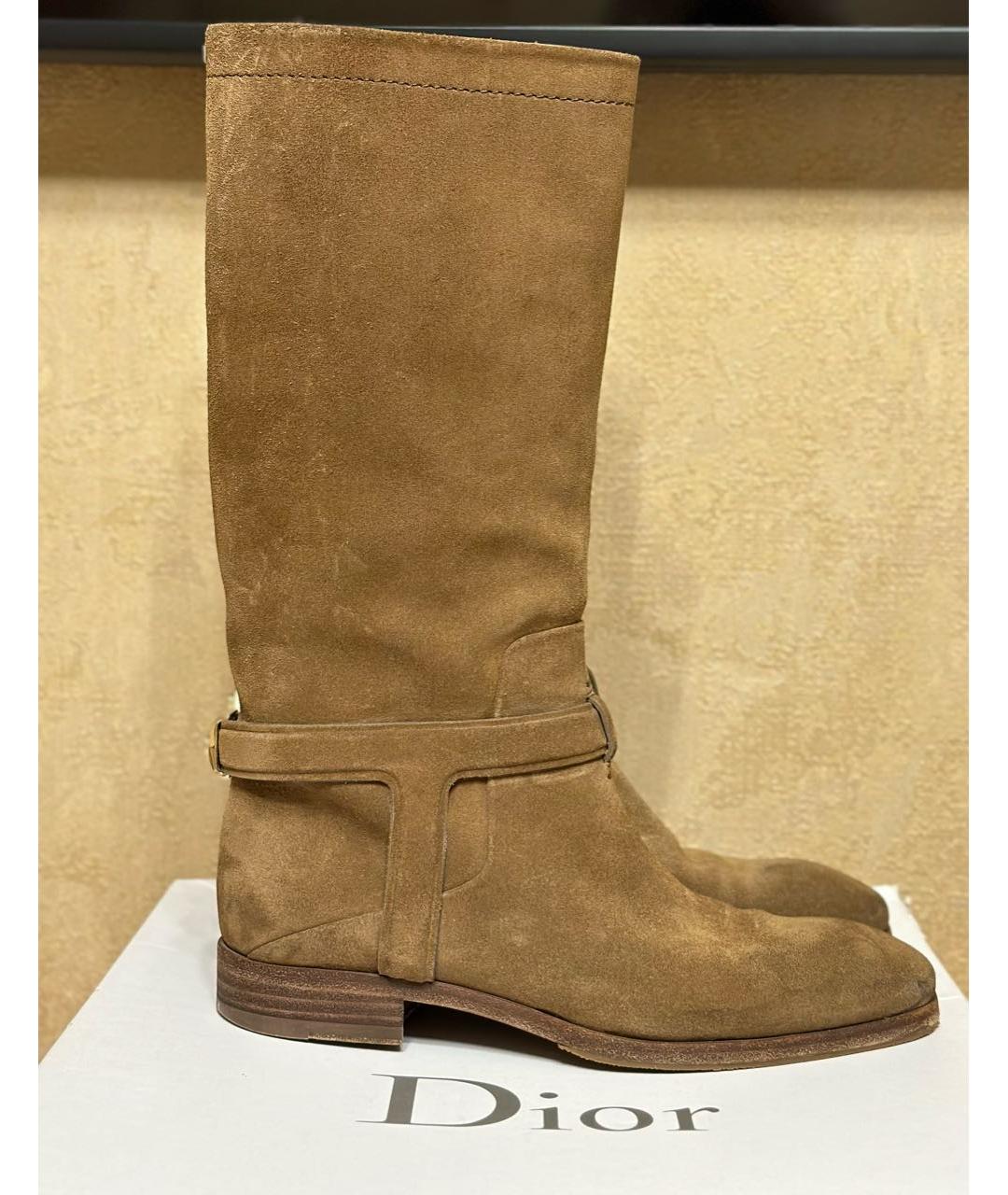 CHRISTIAN DIOR Коричневые замшевые сапоги, фото 7
