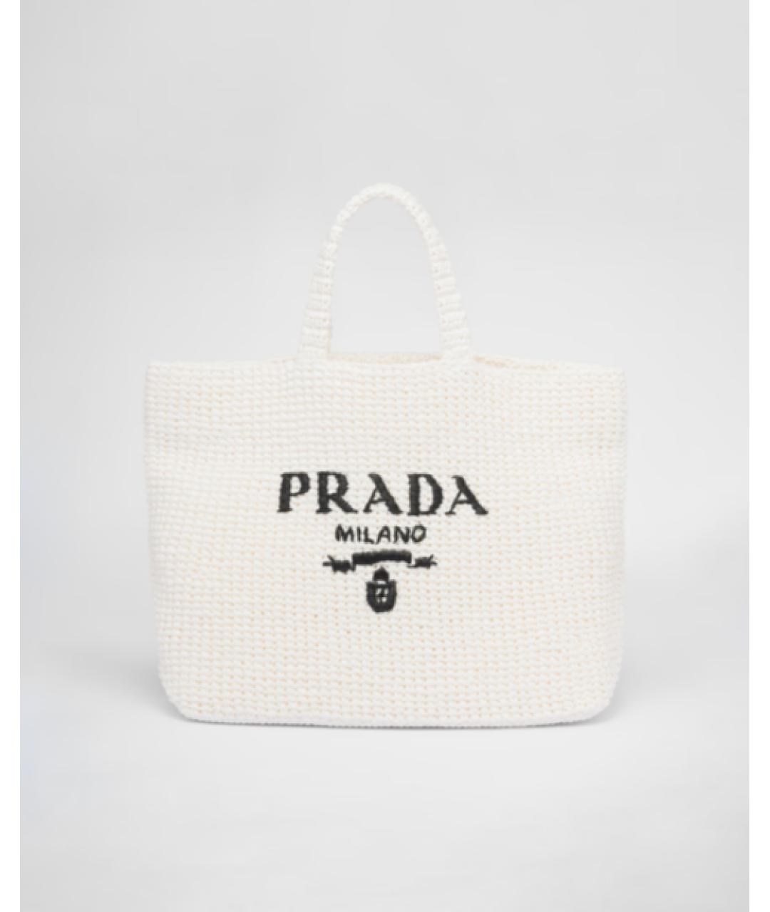 PRADA Белая пляжная сумка, фото 9