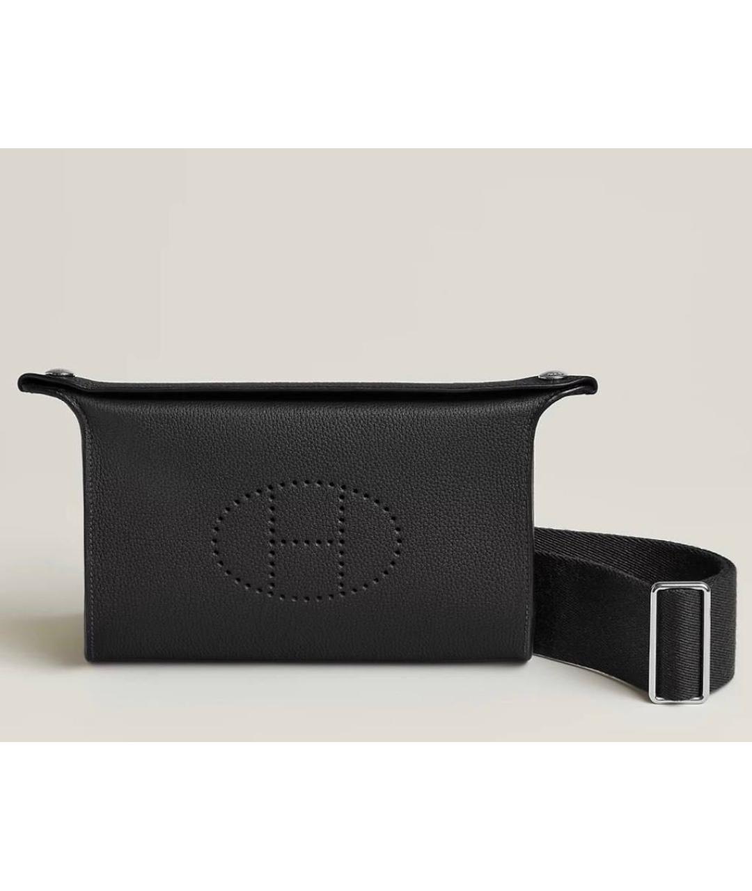 HERMES Черная кожаная сумка на плечо, фото 7