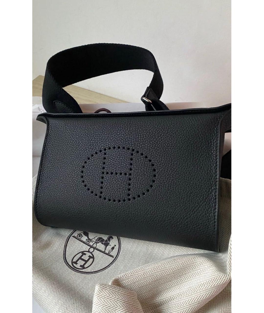 HERMES Черная кожаная сумка на плечо, фото 6