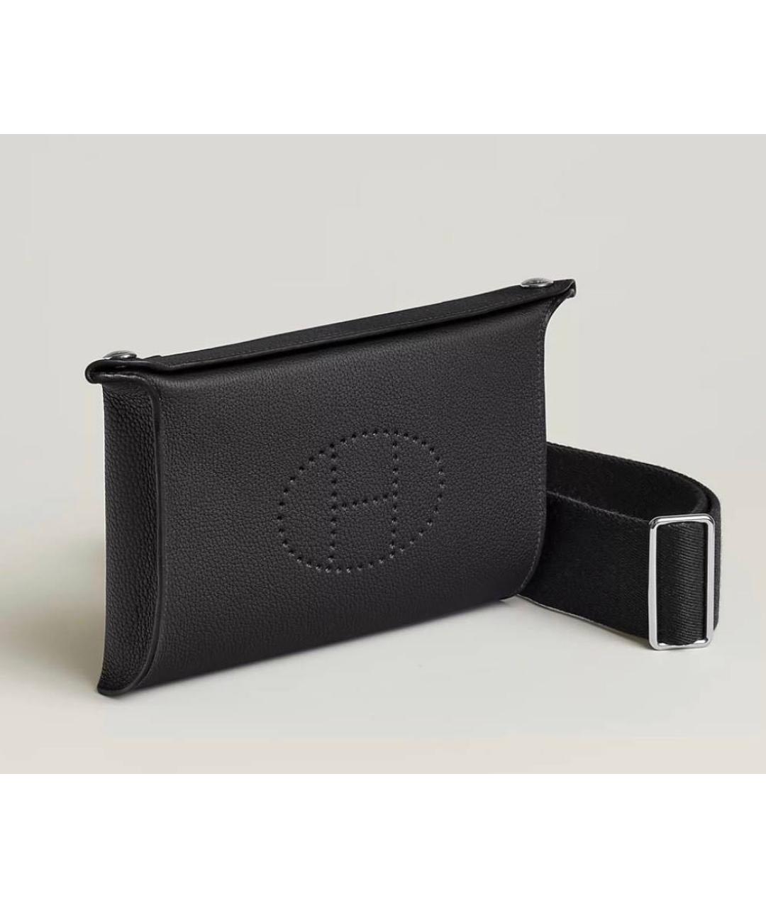 HERMES Черная кожаная сумка на плечо, фото 2