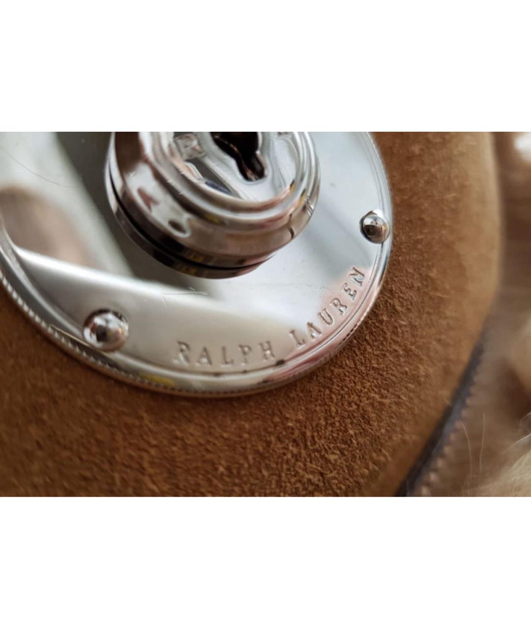 RALPH LAUREN Коричневая меховая сумка через плечо, фото 4
