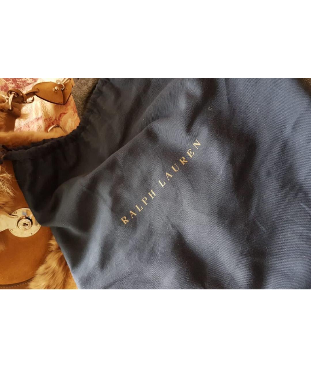 RALPH LAUREN Коричневая меховая сумка через плечо, фото 7