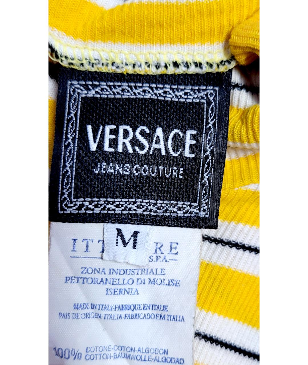 VERSACE JEANS COUTURE Желтая хлопковая майка, фото 6