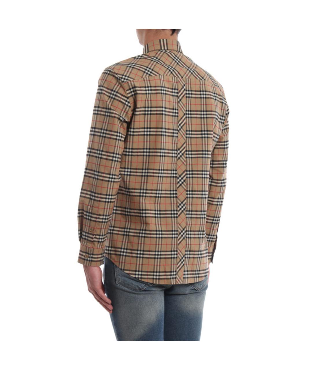 BURBERRY Бежевая хлопковая кэжуал рубашка, фото 3