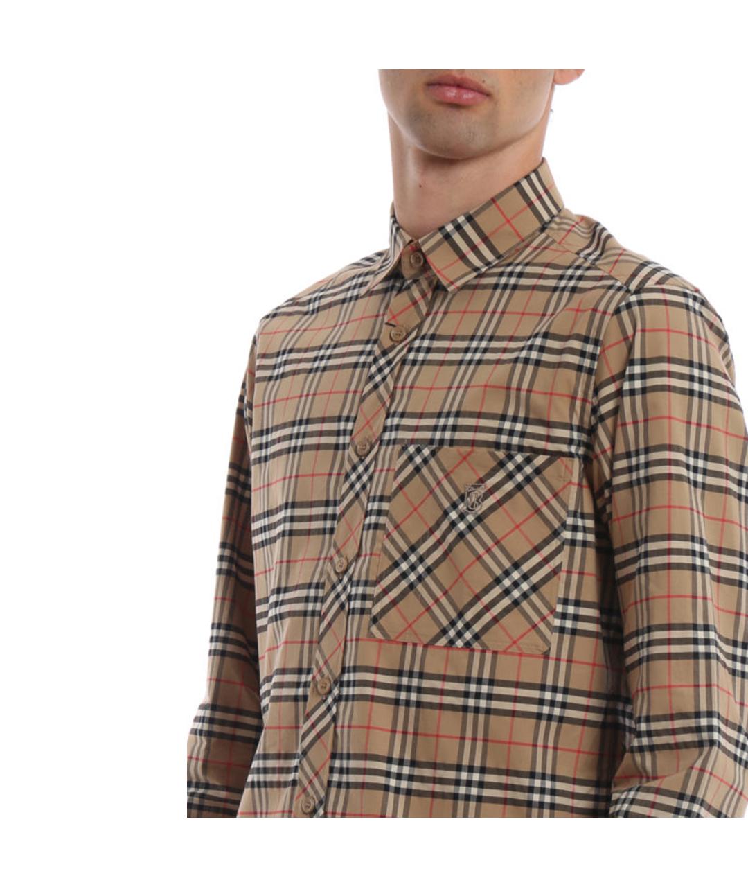 BURBERRY Бежевая хлопковая кэжуал рубашка, фото 4