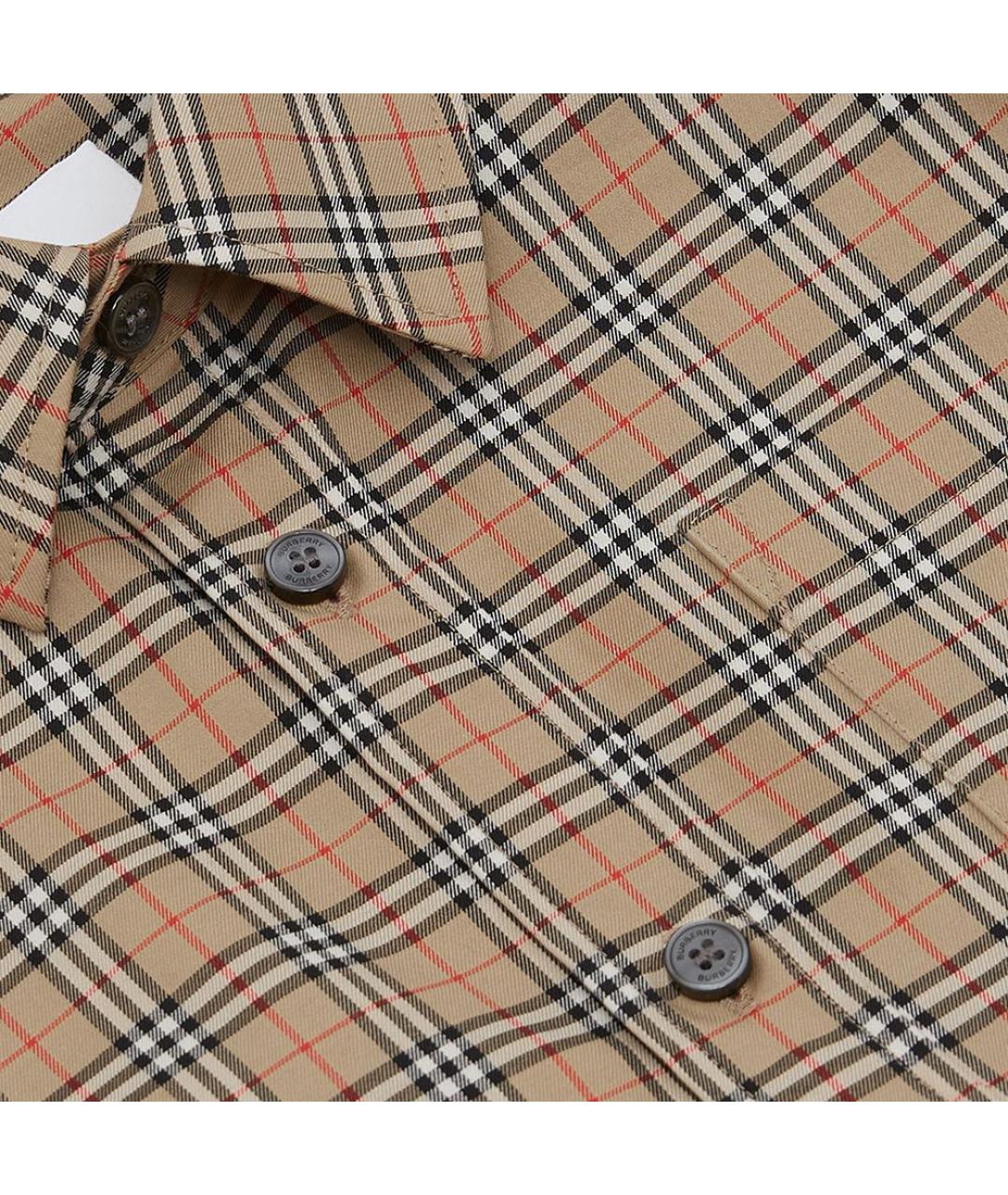 BURBERRY Бежевая хлопковая детская рубашка, фото 3