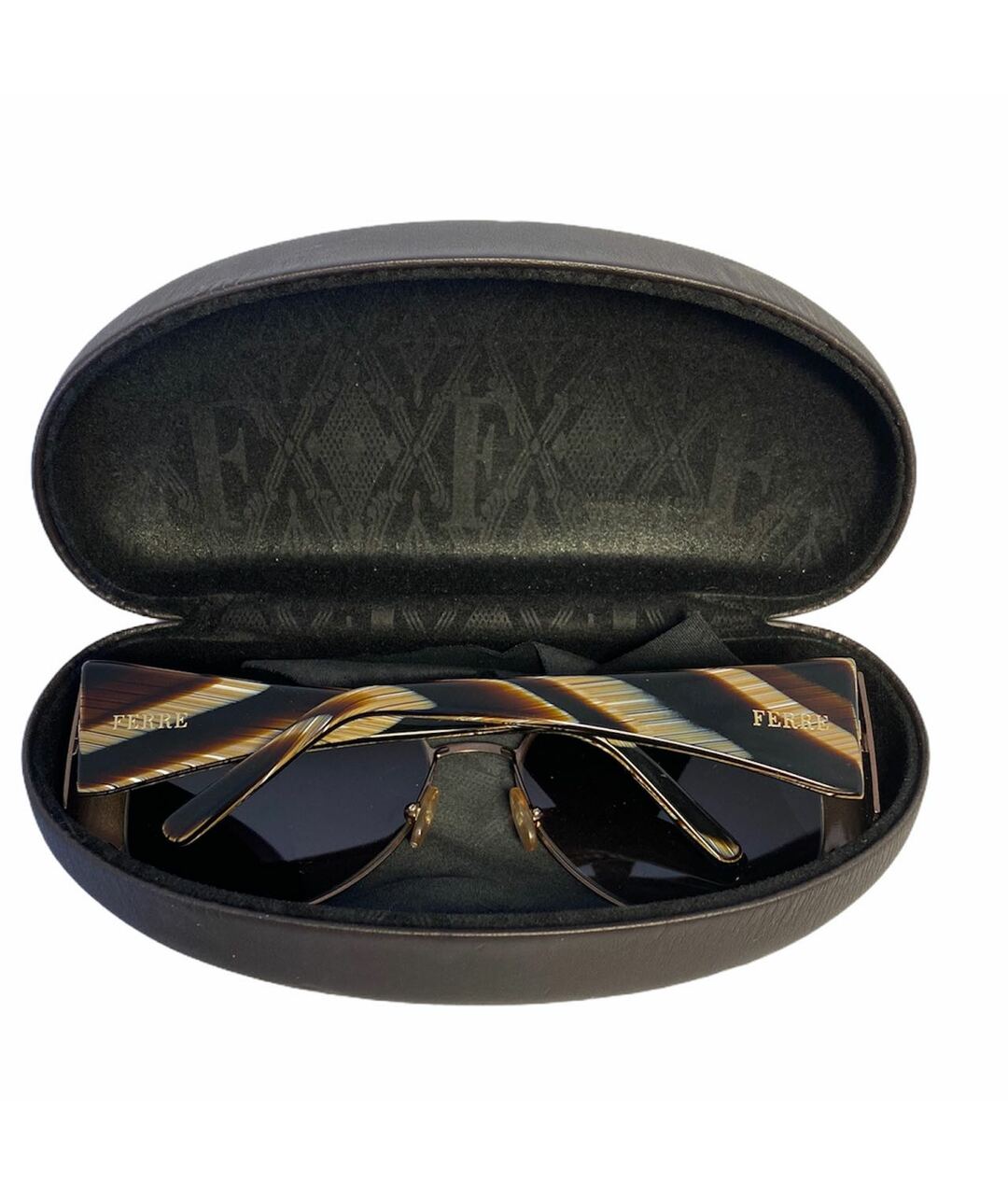 GIANFRANCO FERRE VINTAGE Коричневые металлические солнцезащитные очки, фото 4