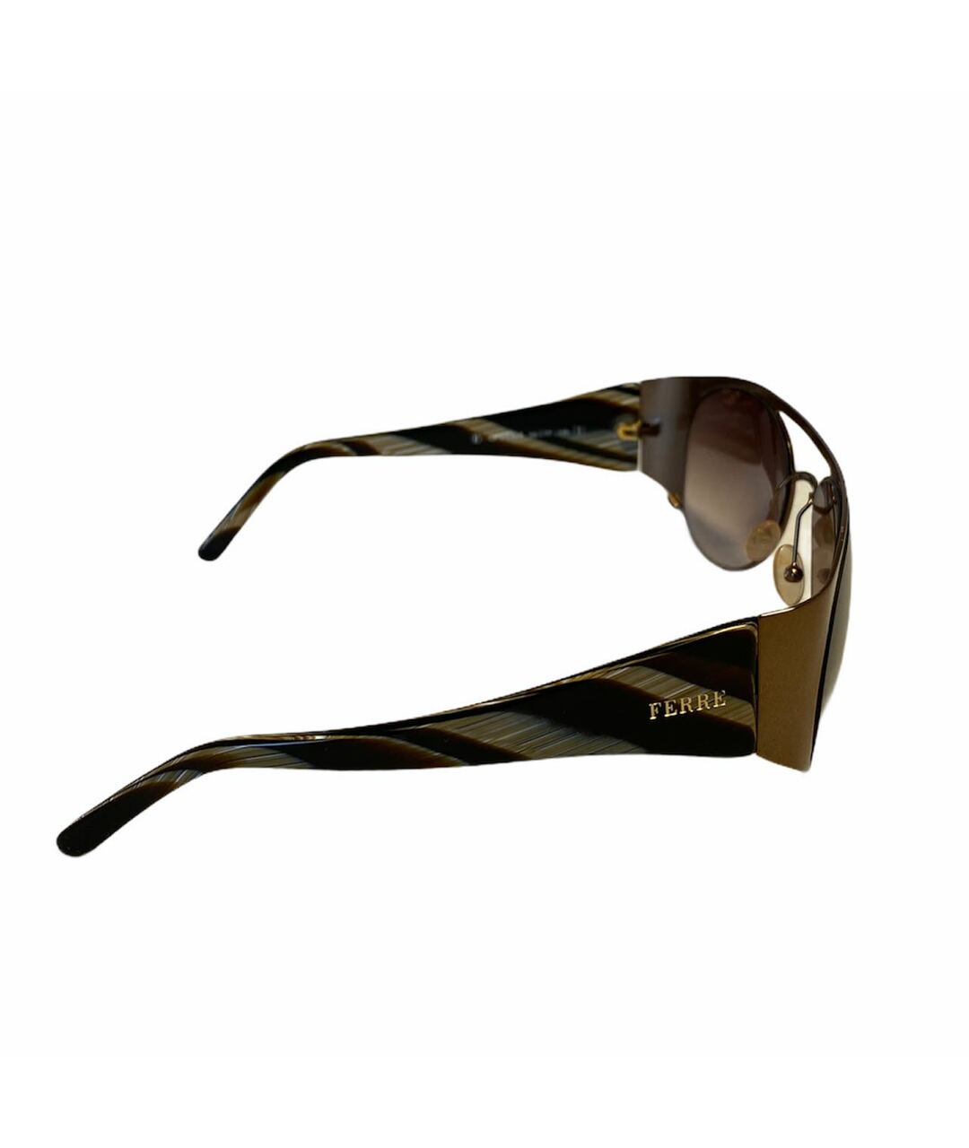 GIANFRANCO FERRE VINTAGE Коричневые металлические солнцезащитные очки, фото 2