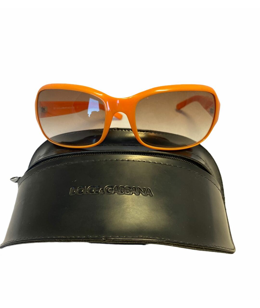 DOLCE & GABBANA VINTAGE Оранжевое пластиковые солнцезащитные очки, фото 5