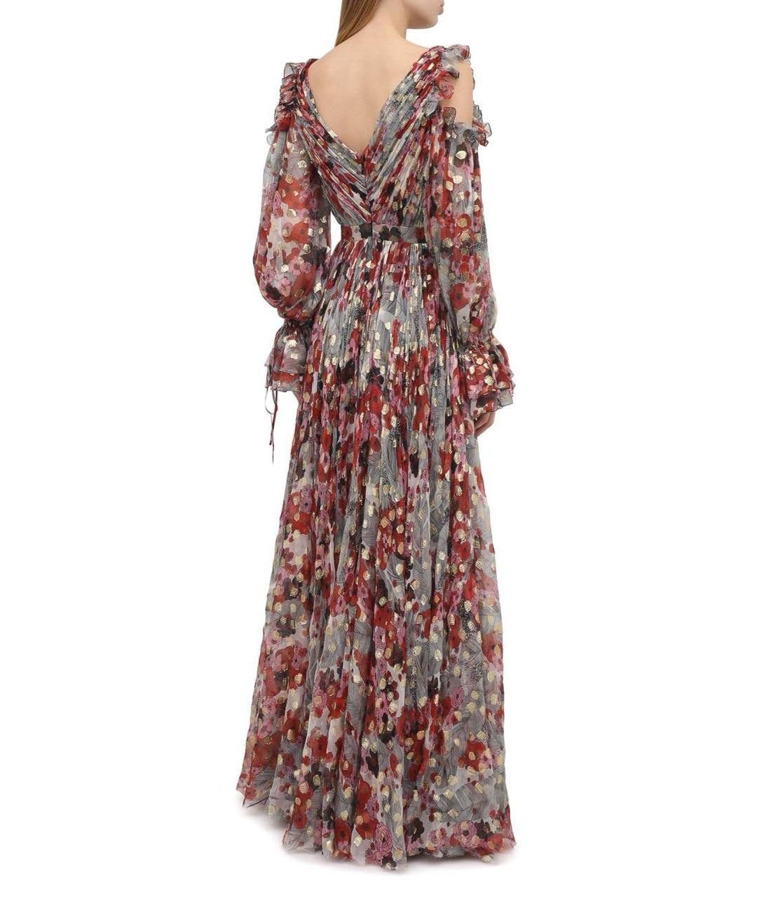 ALEXANDER MCQUEEN Бордовое шелковое вечернее платье, фото 4