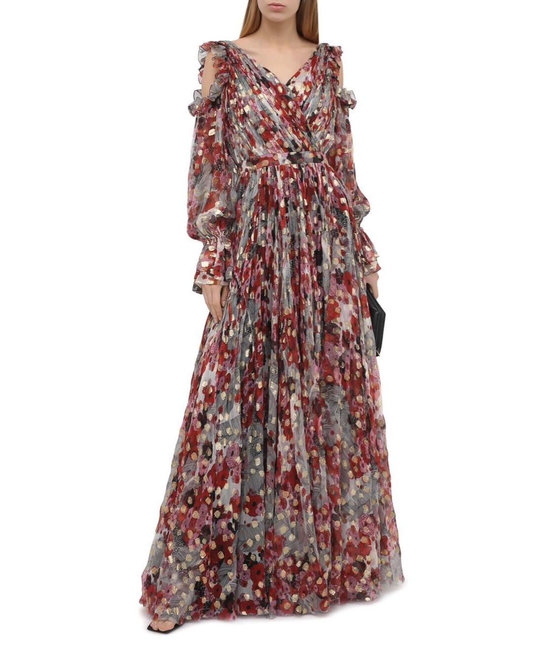 ALEXANDER MCQUEEN Бордовое шелковое вечернее платье, фото 2