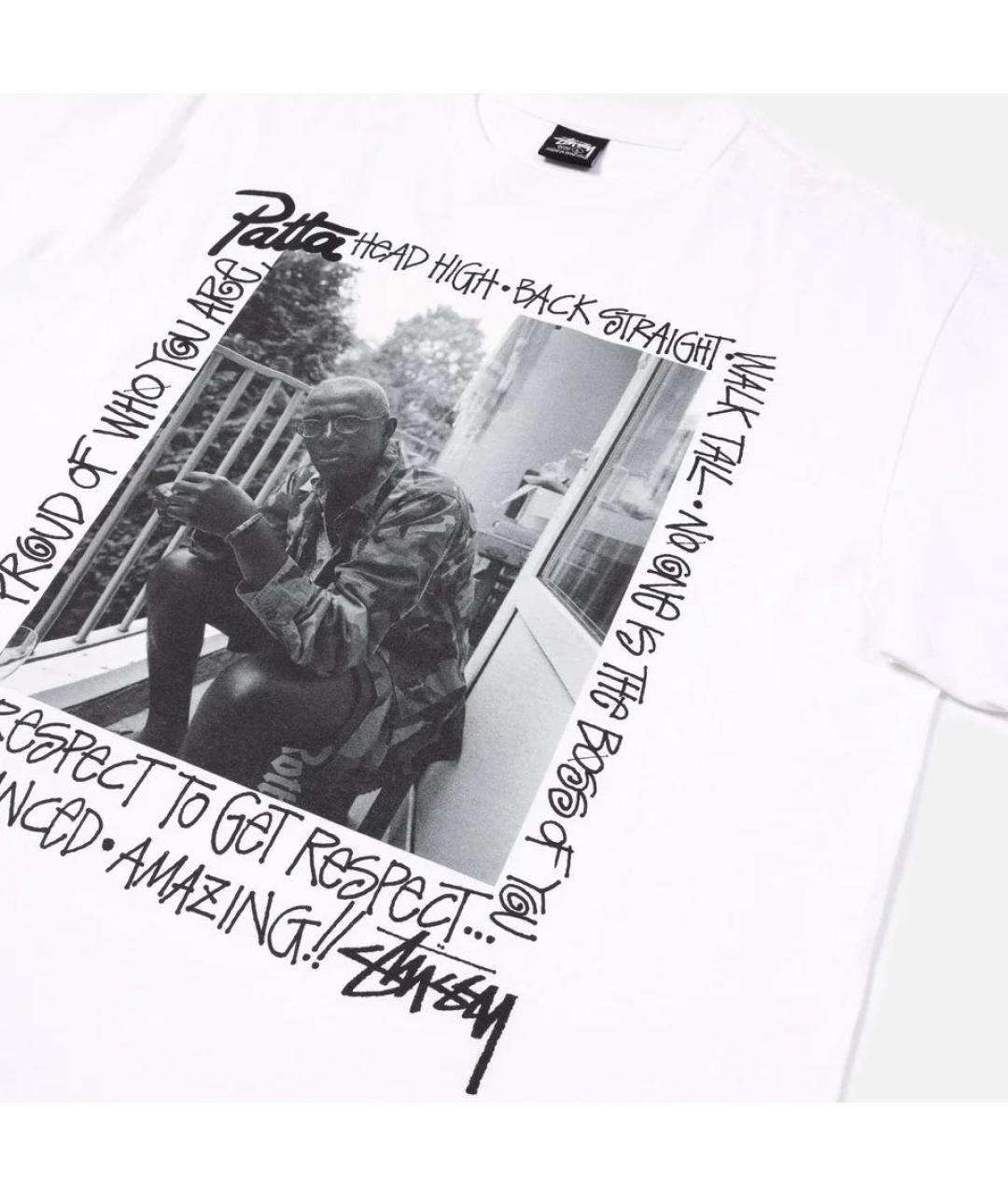 STUSSY Белая хлопковая футболка, фото 3