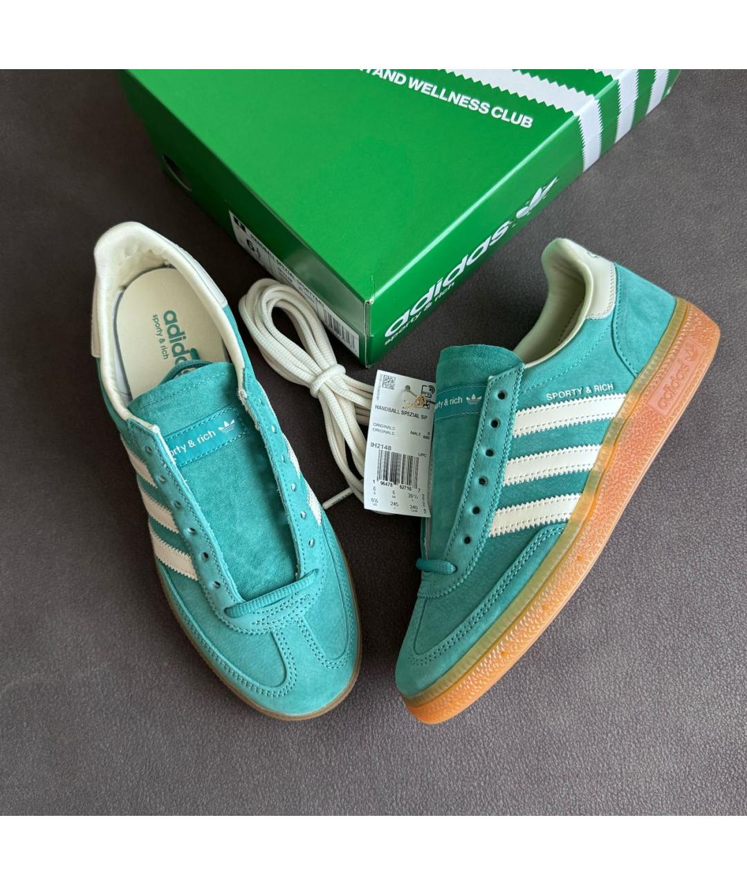 ADIDAS Зеленые замшевые кроссовки, фото 5