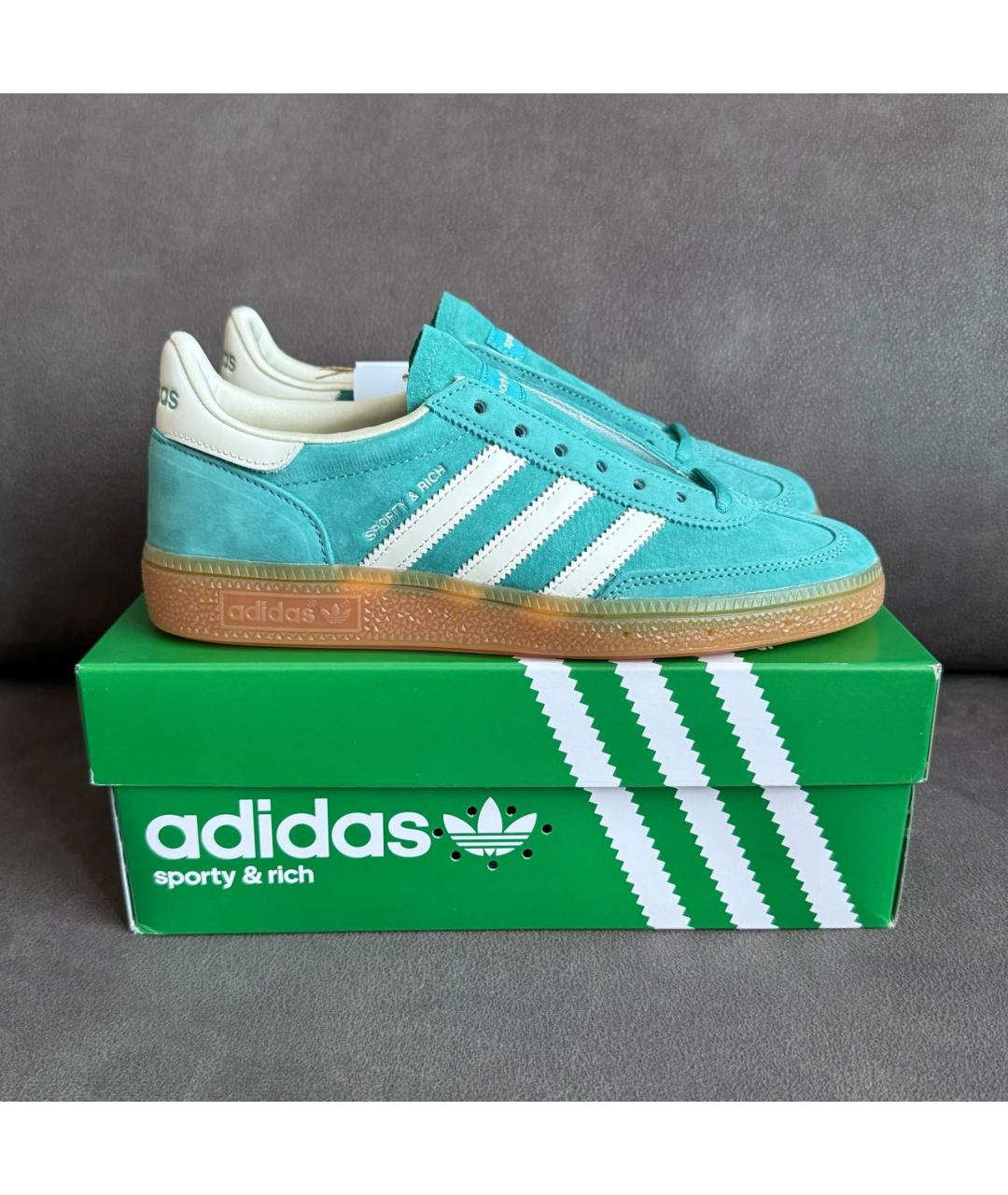 ADIDAS Зеленые замшевые кроссовки, фото 4