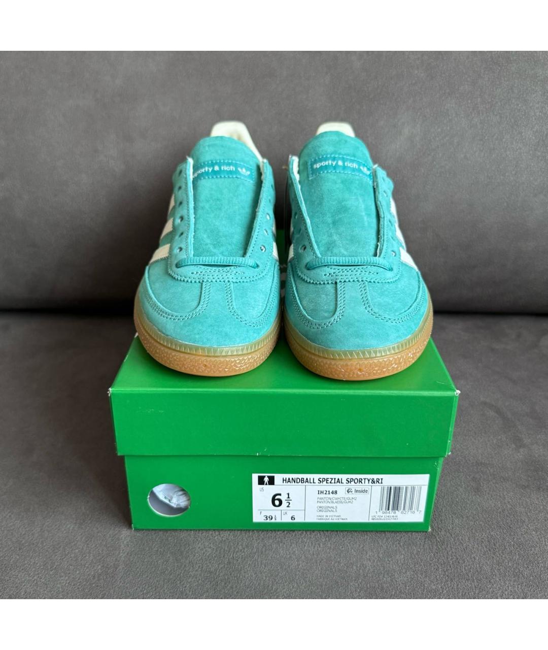 ADIDAS Зеленые замшевые кроссовки, фото 2