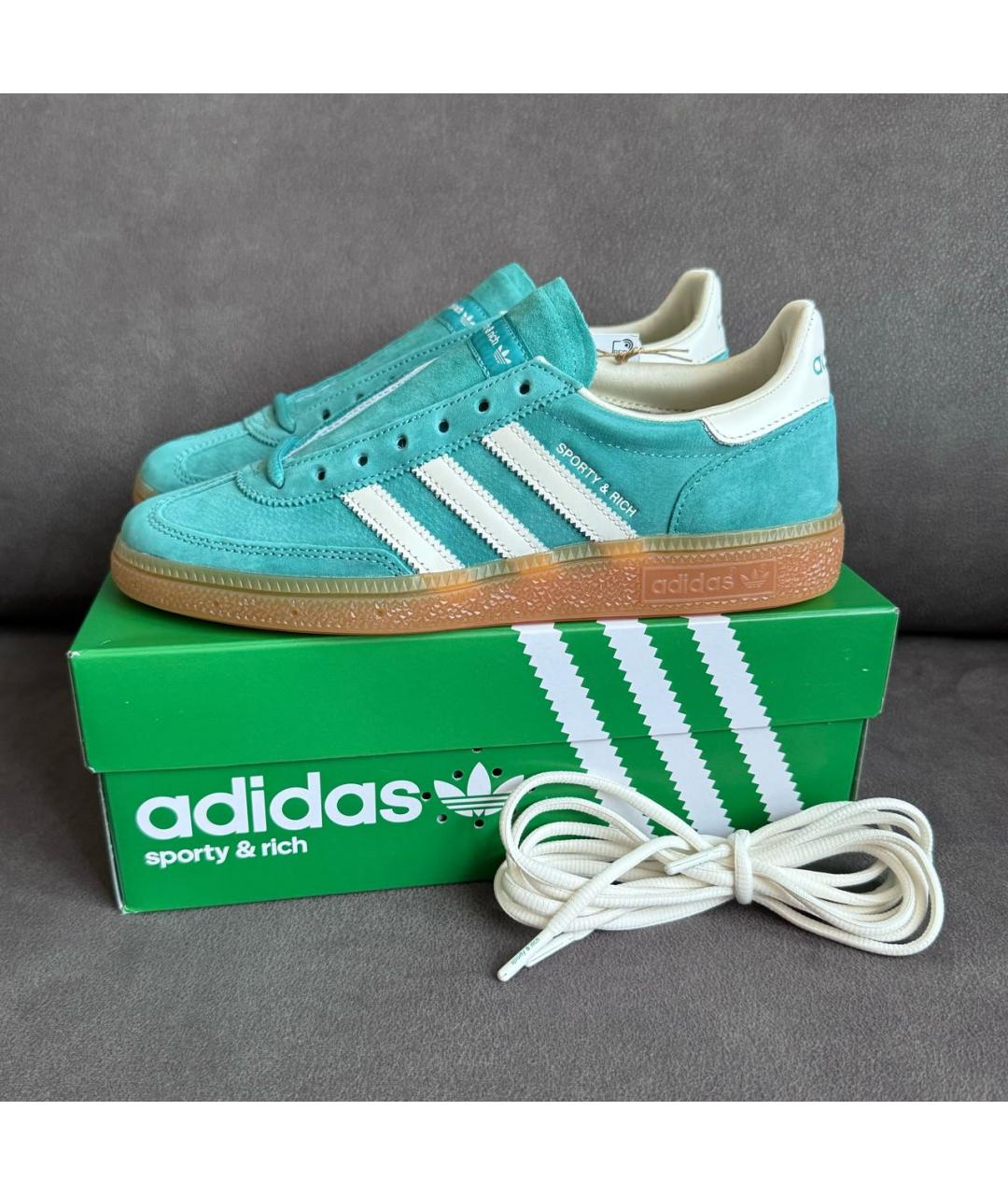 ADIDAS Зеленые замшевые кроссовки, фото 6