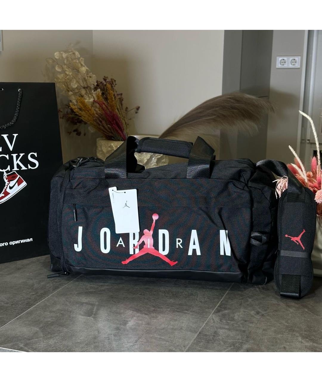JORDAN Черная дорожная/спортивная сумка, фото 2
