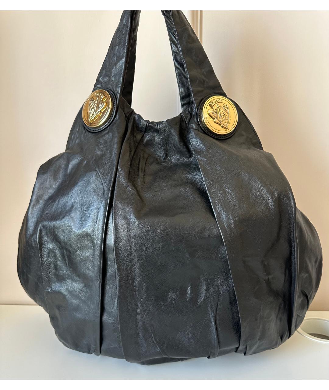 GUCCI Черная кожаная сумка через плечо, фото 2