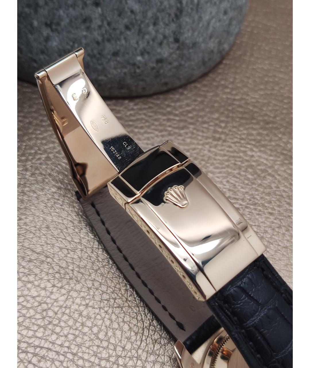 ROLEX Черные часы из желтого золота, фото 9