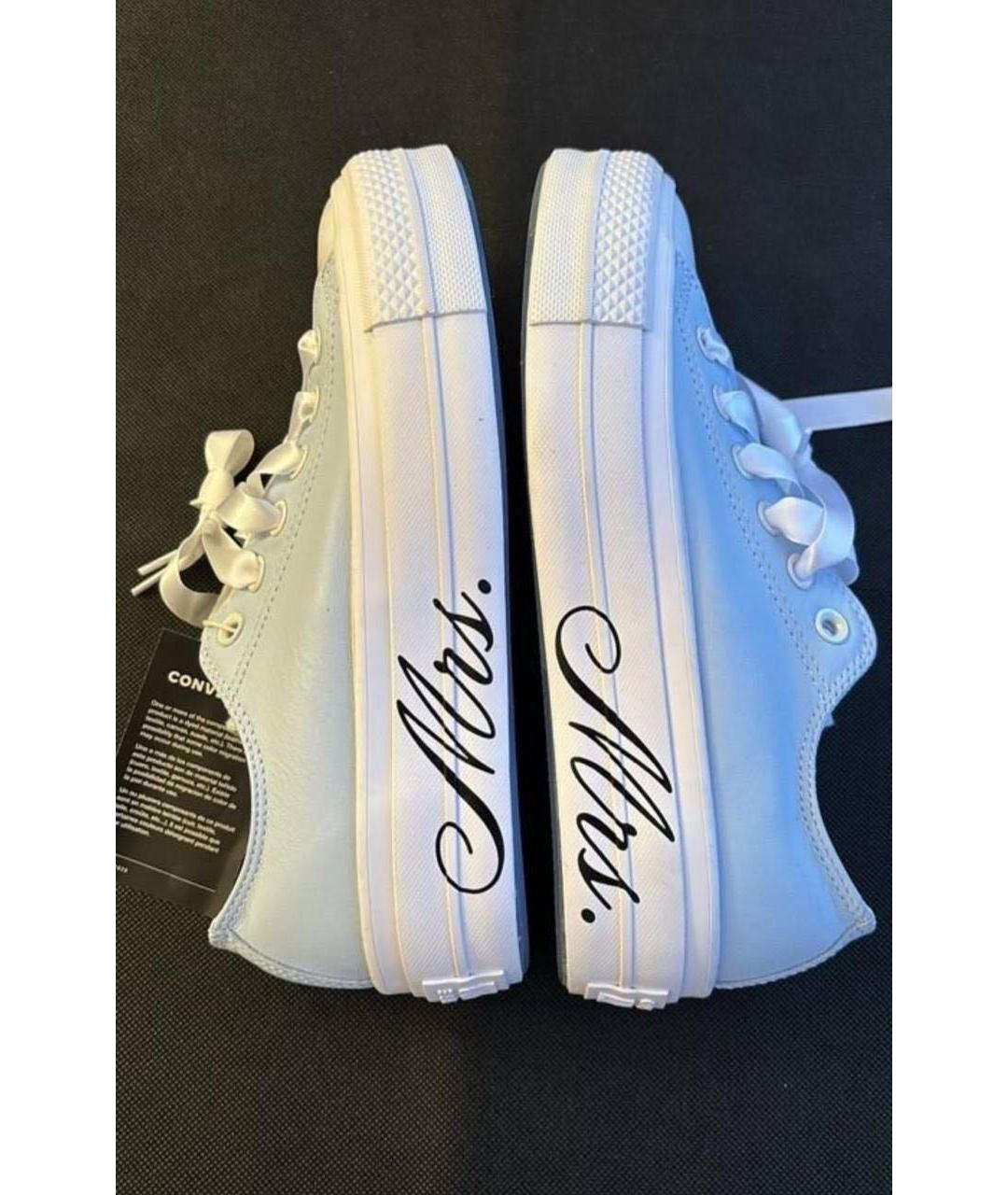 CONVERSE Голубые кожаные кеды, фото 5