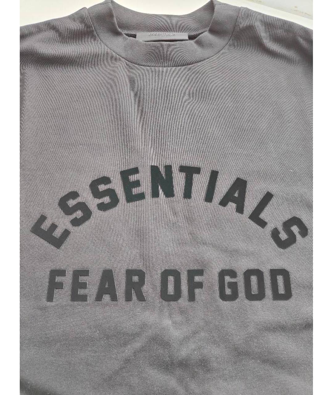 FEAR OF GOD ESSENTIALS Черная хлопковая футболка, фото 3