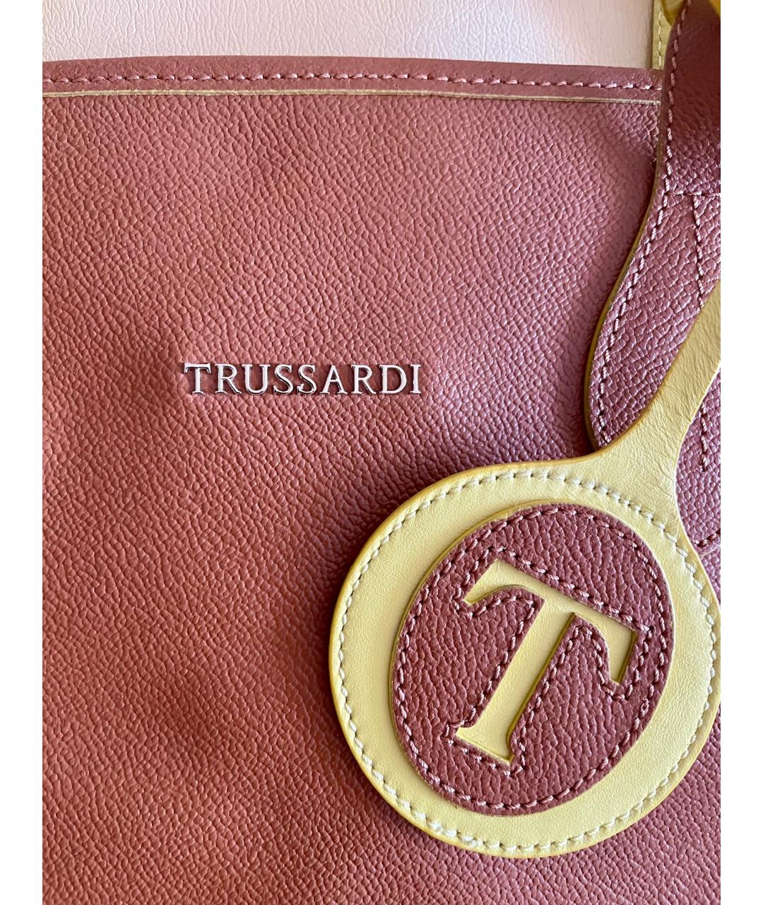 TRUSSARDI Коричневая кожаная сумка тоут, фото 6