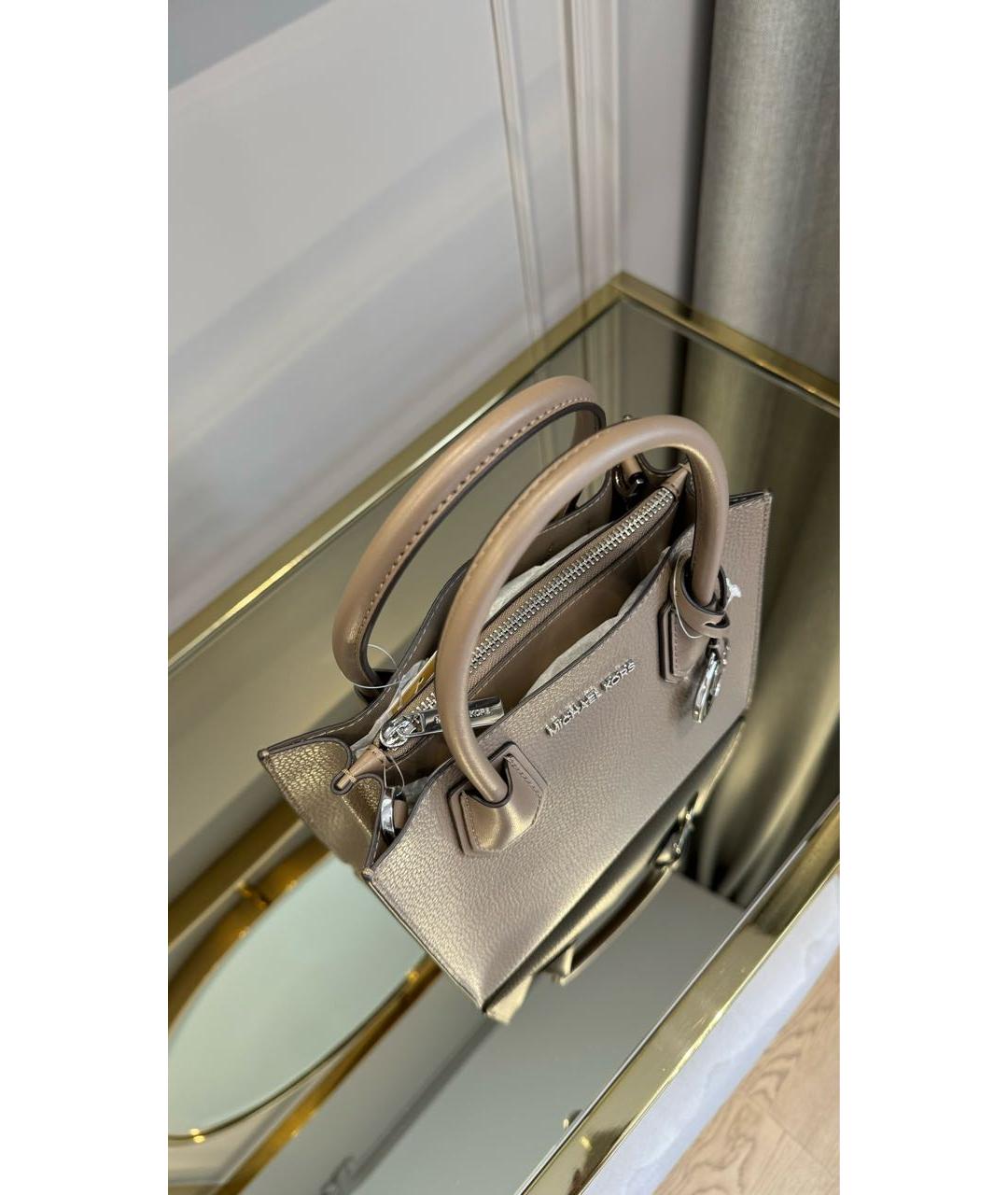 MICHAEL KORS Коричневая кожаная сумка с короткими ручками, фото 4